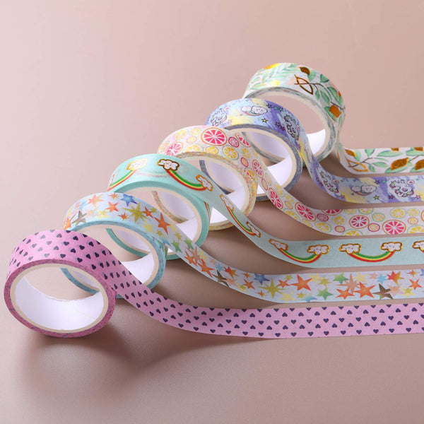 30 Rolls Gold Foil Washi Tape - 15mm Wide Japanese Masking Tape for Scrapbook, Bullet Journal, Planner, Arts & Crafts