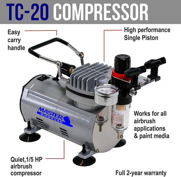3 Airbrush Professional Master Airbrush Multi-Purpose Airbrushing System Kit