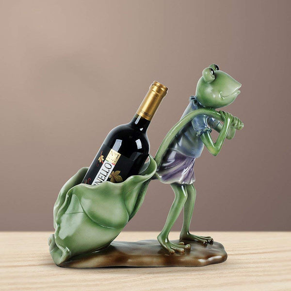 BBG Decoration,Resin Crafts Wine Rack Ornaments, Creative Green Frog