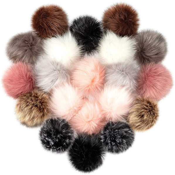 Cosweet 20pcs 4 Inch DIY Faux Fox Fur Fluffy Pompom Ball