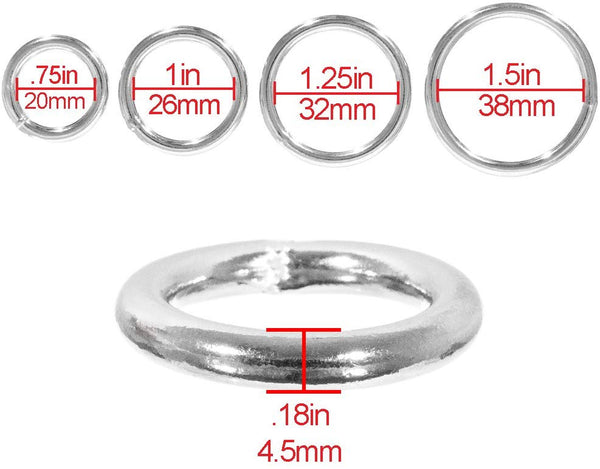 Craft County Welded Steel O-Rings – for DIY Projects, Decoration and Art