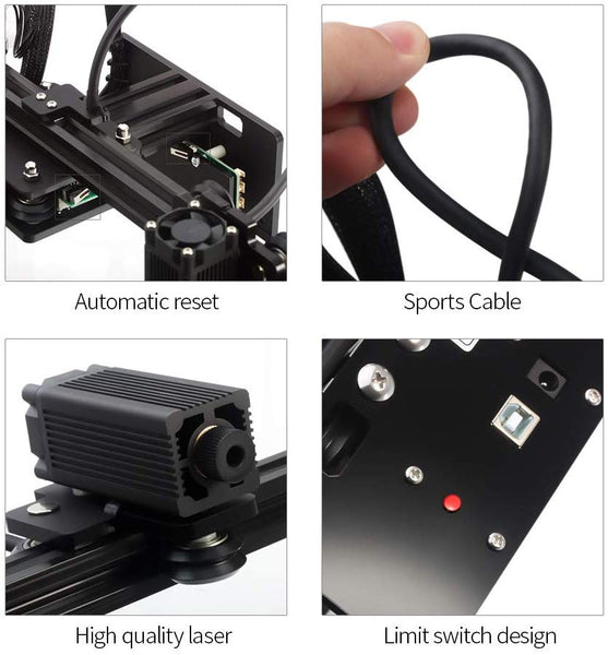 Desktop Laser Engraver, KKmoon 3500mw Portable Engraving Machine Mini Carver for DIY, Art Craft,La-ser Logo Mark Printer