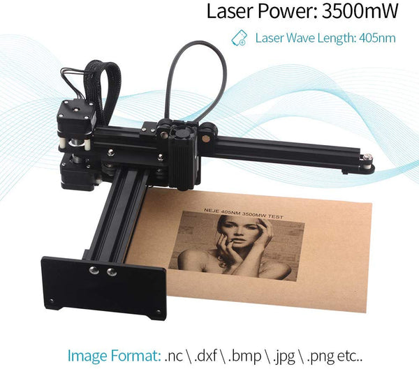 Desktop Laser Engraver, KKmoon 3500mw Portable Engraving Machine Mini Carver for DIY, Art Craft,La-ser Logo Mark Printer