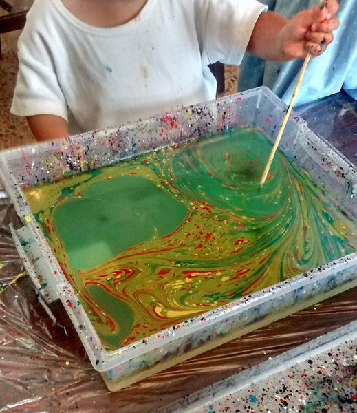 Dodin's Marbling Kit X4 Extra, Education Classroom Pack, Art and Crafts Group, Ebru Set for Paper Fabric 3D, Supplies Tools How to Guide DIY