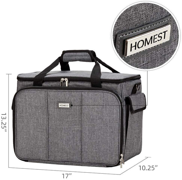 HOMEST Sewing Machine Carrying Case with Multiple Storage Pockets, Universal Tote Bag with Shoulder