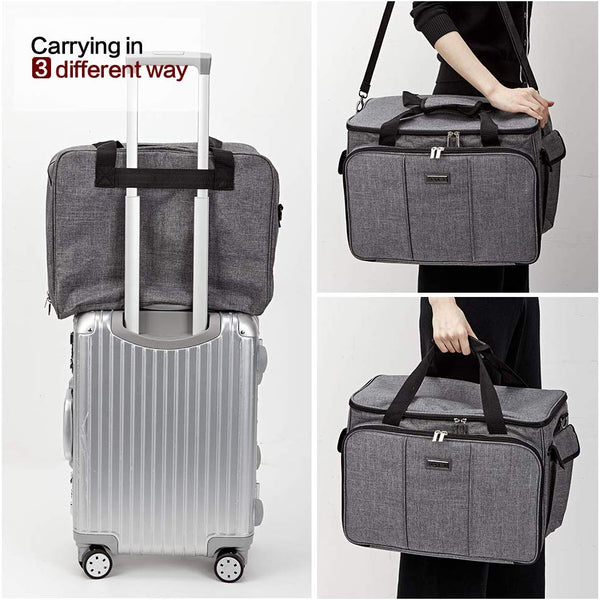 HOMEST Sewing Machine Carrying Case with Multiple Storage Pockets, Universal Tote Bag with Shoulder