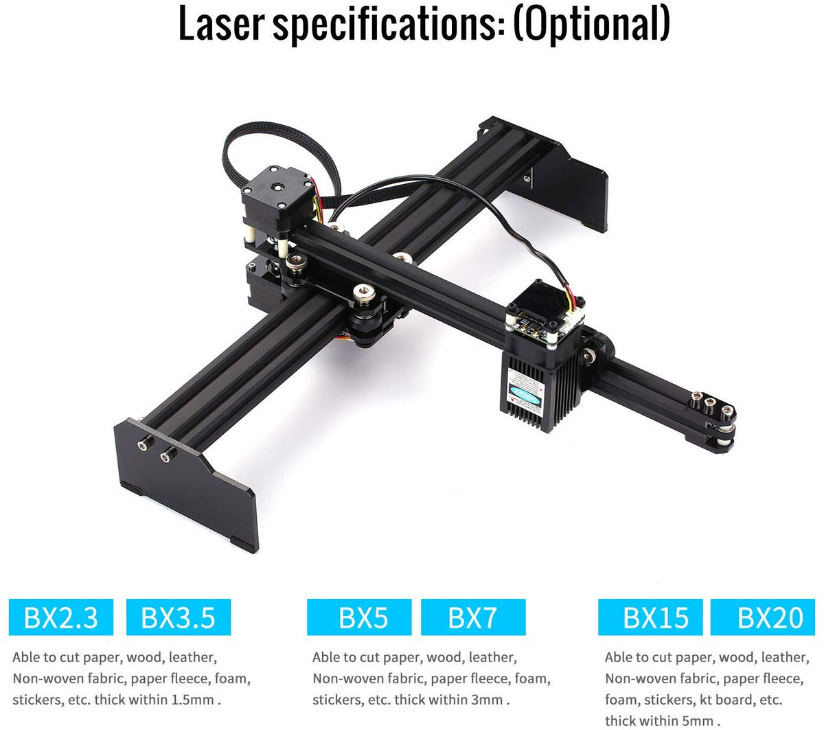 KKmoon 15W Laser Engraving Machine High Speed Mini Desktop Laser Engra –  Pete's Arts, Crafts and Sewing
