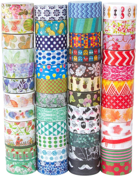 MOOKER Washi Tape Set of 48 Rolls,Decorative Washi Masking Tape Set for DIY Crafts and Gift Wrapping