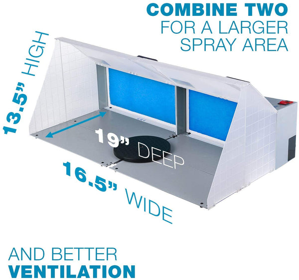 Master Airbrush Dual Unit Lighted Portable Hobby Airbrush Spray Booth with LED