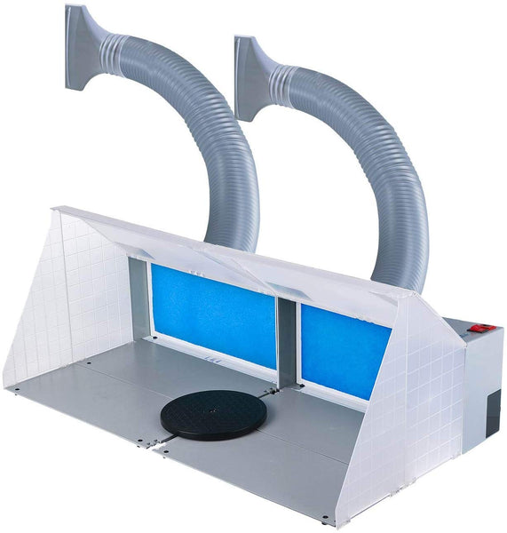 Master Airbrush Dual Unit Lighted Portable Hobby Airbrush Spray Booth with LED