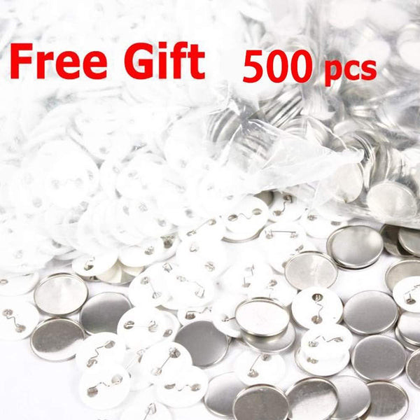 Mophorn Button Maker Button Maker Machine Button Badge Maker 1 Inch 25mm Aluminum Frame 500 Parts Circle Cutter (500pcs 1inch)