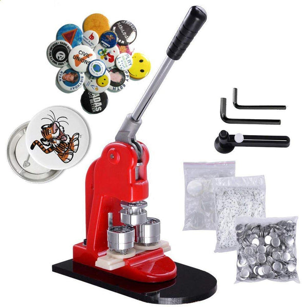 Mophorn Button Maker Button Maker Machine Button Badge Maker 1 Inch 25mm Aluminum Frame 500 Parts Circle Cutter (500pcs 1inch)