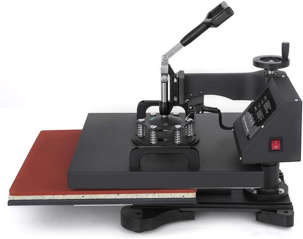 Mophorn Heat Press 15x15 inch 6pcs Heat Press Machine 1050W Multifunctional Sublimation Dual LED Display Heat Press Machine for t Shirts Swing Away Design (15x15Inch, 6IN1 Element)