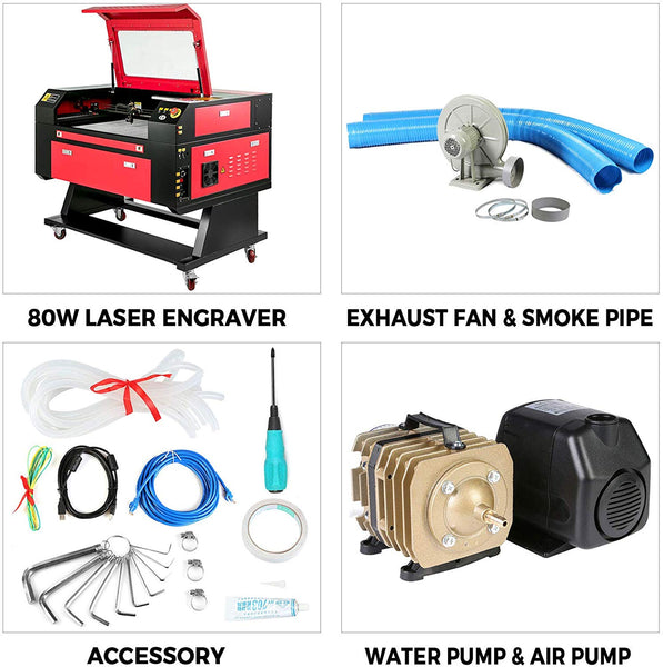 Mophorn Laser Engraving Machine 80W Co2 Laser Engraving Cutting Machine 20x28Inch Laser Engraver Machine Micro Stepping Motor Woodworking Crafts Engraver Machine
