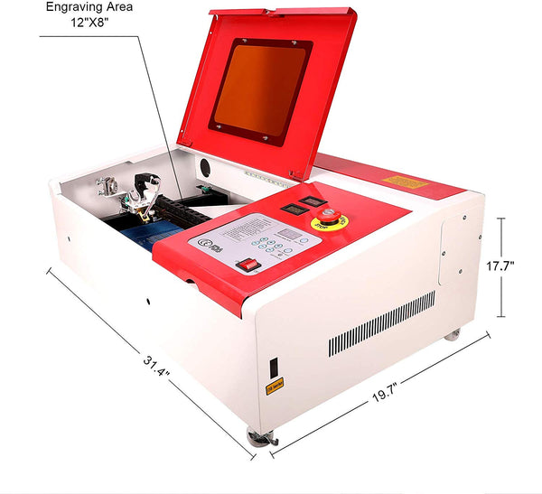Orion Motor Tech 40W Co2 Laser Engraving Cutting Machine, Digital Control 12" x 8" K40 Desktop DIY Wood Laser Engraver Cutter