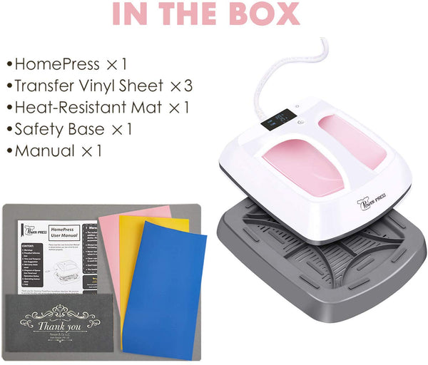 PowerPress HPM-0000-PK Heat Press Machine Portable-Pink,12"x10"