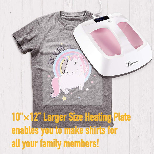 PowerPress HPM-0000-PK Heat Press Machine Portable-Pink,12"x10"