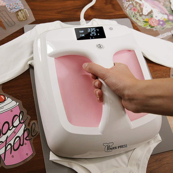 PowerPress HPM-0000-PK Heat Press Machine Portable-Pink,12"x10"