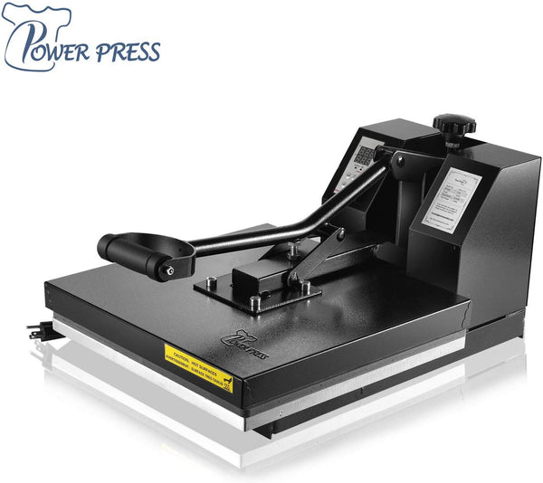 PowerPress Industrial-Quality Digital Sublimation Heat Press Machine for T Shirt, 15x15 Inch, Black