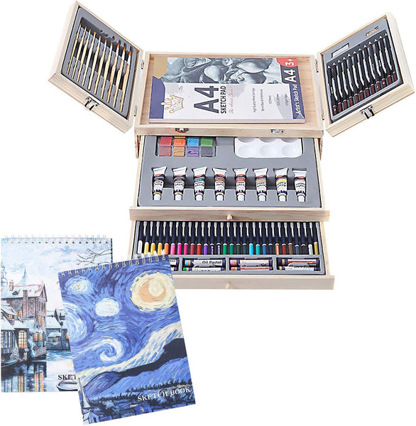 Professional Art Set 85 Piece with 3 x 50 Page Drawing Pad, Deluxe Art Set