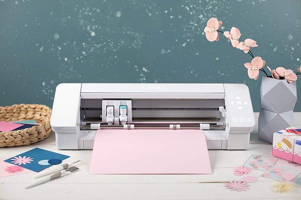 Silhouette Cameo 4 with Bluetooth, 12x12 Cutting Mat, Autoblade 2, 100 Designs and Silhouette Studio Software - White Edition