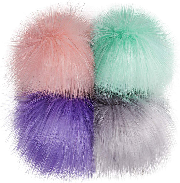 Tatuo Faux Fur Pom Pom Ball DIY Fur Pom Poms for Hats Shoes Scarves Bag