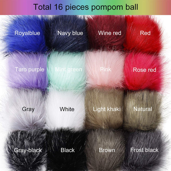 Tatuo Faux Fur Pom Pom Ball DIY Fur Pom Poms for Hats Shoes Scarves Bag