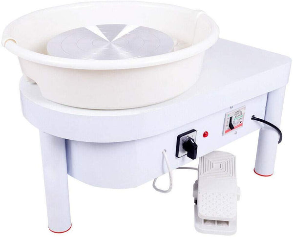 Tech-L Pottery Wheel 350W 25cm Pottery Forming Machine Art Craft DIY Clay Tool Electric Ceramics Wheel with Foot Pedal and Detachable Basin
