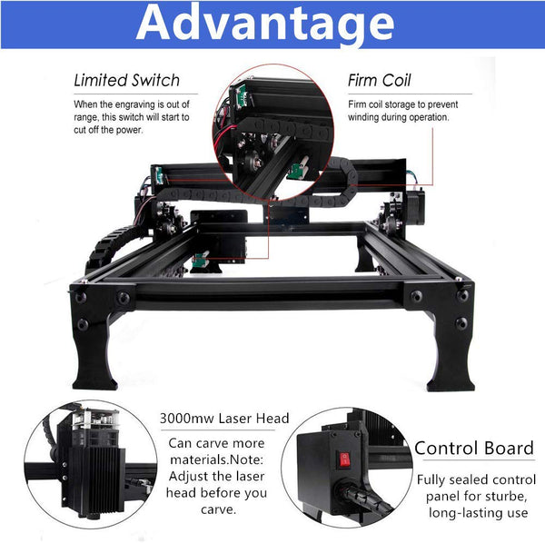 Titoe 3000mW Laser Engraver Machine Upgrated Version Laser Engraving Printer DIY USB CNC Router Cutting Carver
