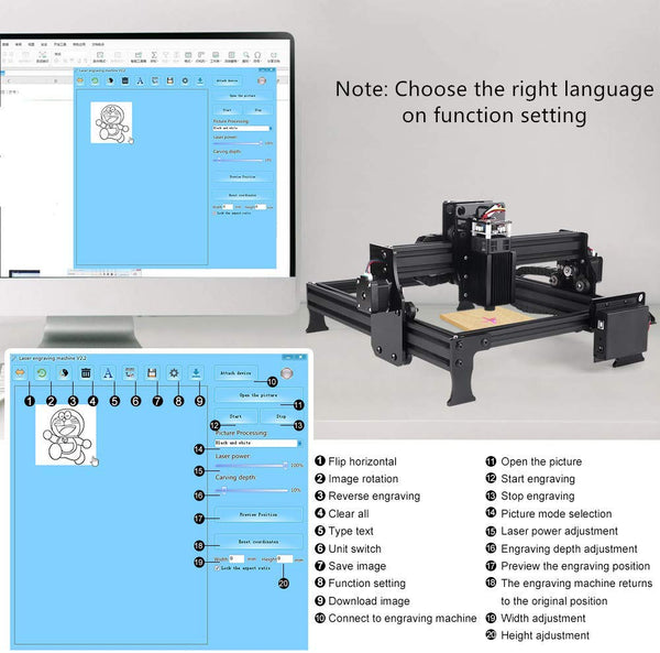 Titoe 3000mW Laser Engraver Machine Upgrated Version Laser Engraving Printer DIY USB CNC Router Cutting Carver