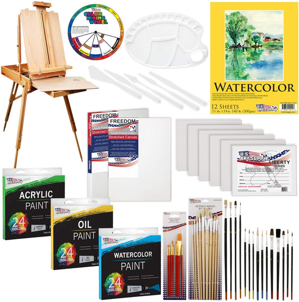 US ART SUPPLY 121-Piece Custom Artist Painting Kit