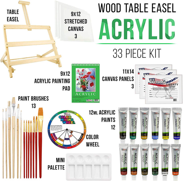 US ART SUPPLY 121-Piece Custom Artist Painting Kit