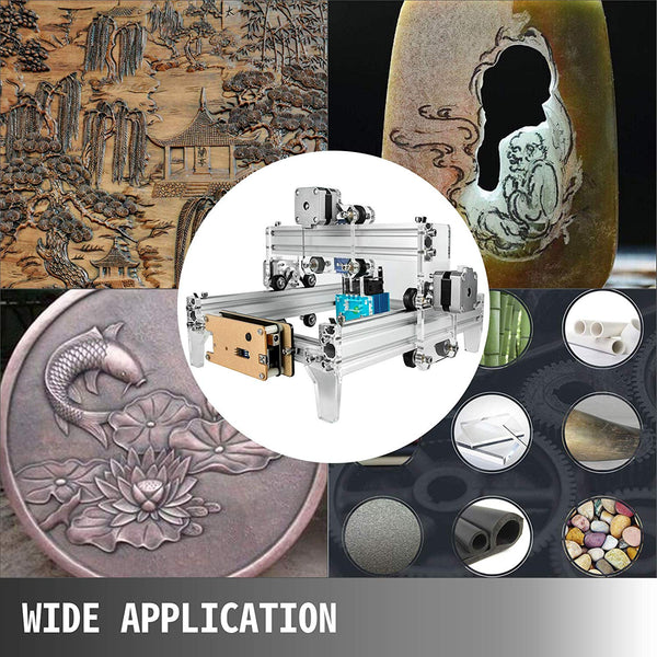 VEVOR CNC Router Kit 15W CNC CNC Machine 24x19cm Laser Carving Machine Portable Household Laser Engraver