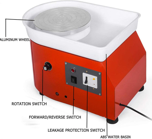 VEVOR Pottery Wheel 25cm Pottery Forming Machine 350W Electric Pottery Wheel DIY Clay Tool