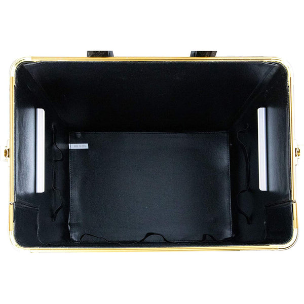 Ver Beauty 2-in-1 Hair Stylist Organizer Makeup Rolling Case, Krystal Gold