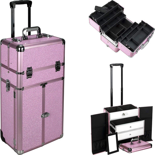Ver Beauty DI3466KLPK Wheels Rolling Trolley Art Craft Tool Large Drawers Case