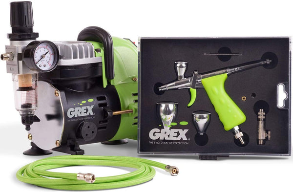 Grex GCK03 Tritium.TG Airbrush Combo Kit with Tritium.TG Airbrush, AC1810-A Compressor and Accessories - Full Airbrush System - Multicolored, 1 Set