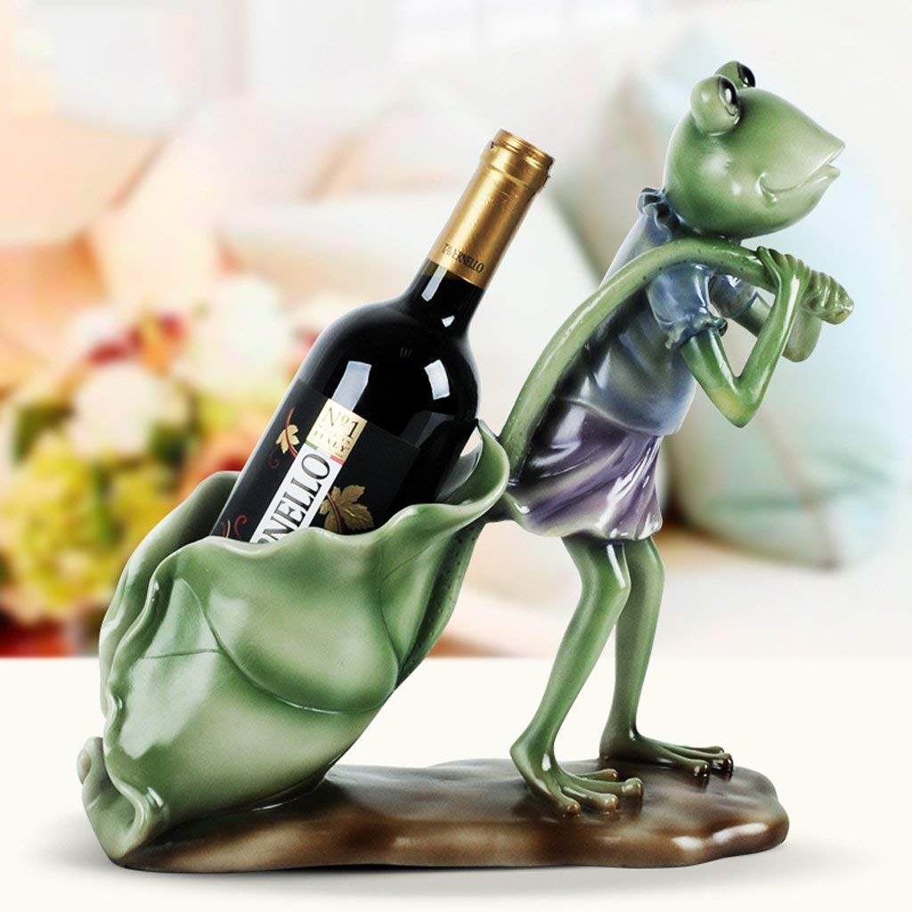 BBG Decoration,Resin Crafts Wine Rack Ornaments, Creative Green Frog