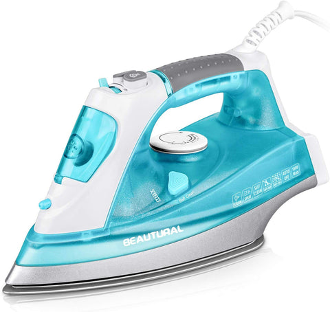 BEAUTURAL 1800 Watt Steam Iron for Clothes with Precision Thermostat Dial, Double Layered and Ceramic
