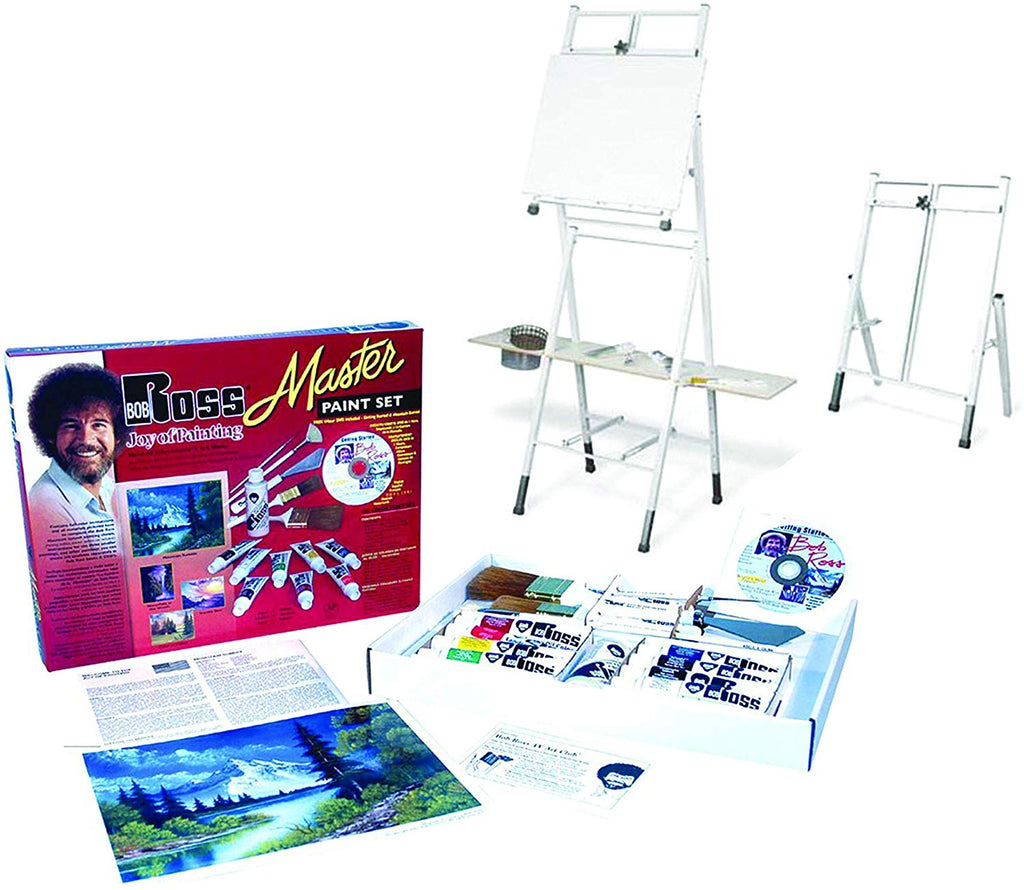 bob ross painting gear Bob Ross Master Artist Oil Paint Set & 2-in-1 Studio Easel Combined Se – Pete's Arts, Crafts and Sewing