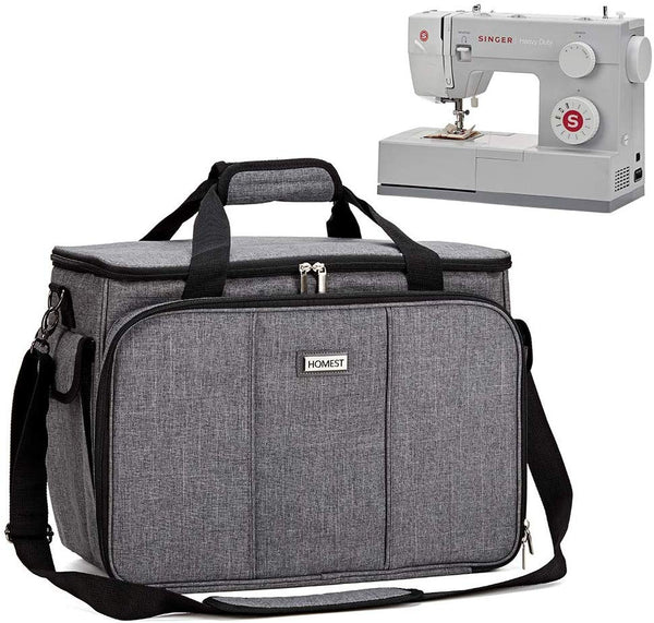 Luxja Sewing Machine Bag with Large Sewing Supply Organizer Bundle, Gray
