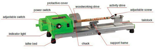 Mini Lathe Beads Polisher Machine, 480W Polishing Machine DIY Woodworking Lathe Drilling CNC Machining Machine