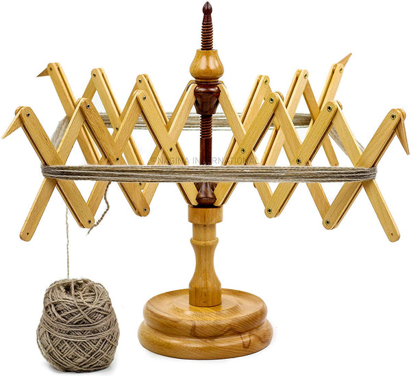Nagina International's Yarn Swift Umbrella Table Top Yarn Winder | Hand Operated Ball Winder Holder | Knitting Tool