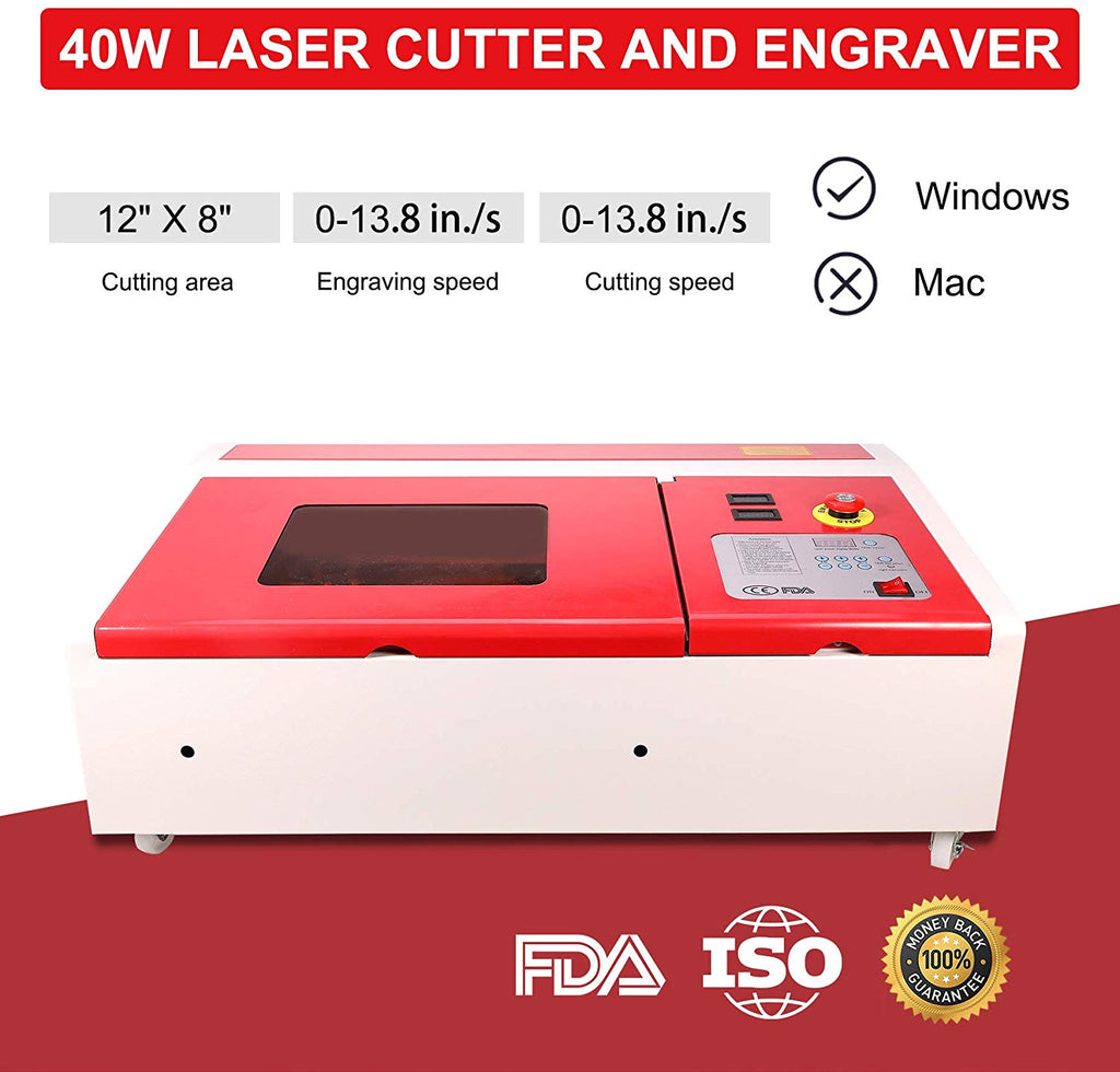 Orion Motor Tech 40W Co2 Laser Engraving Cutting Machine, Digital Cont