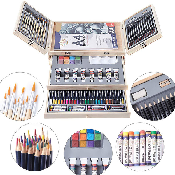 Professional Art Set 85 Piece with 3 x 50 Page Drawing Pad, Deluxe Art Set