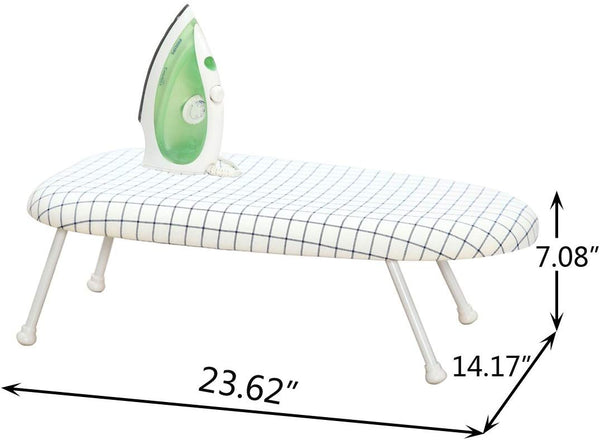 STORAGE MANIAC Tabletop Ironing Board with Folding Legs, Folding Ironing Board with Cotton Cover