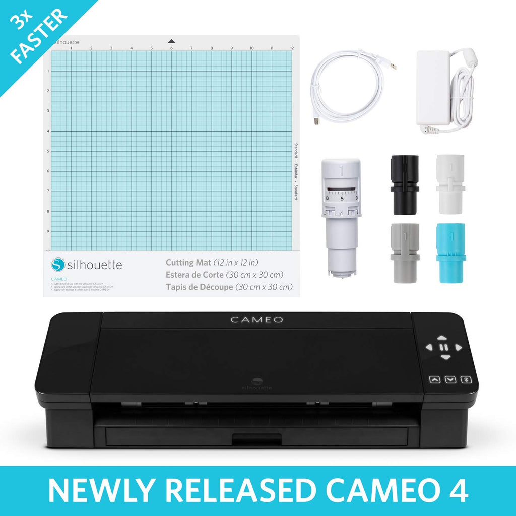 Silhouette Cameo 4 with Bluetooth, 12x12 Cutting Mat, Autoblade 2, 100 –  Chacin Fyre