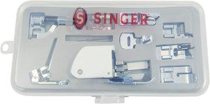Singer Sewing Machine Accessory Kit, Including 9 Presser Feet, Twin Needle, and Case, Clear