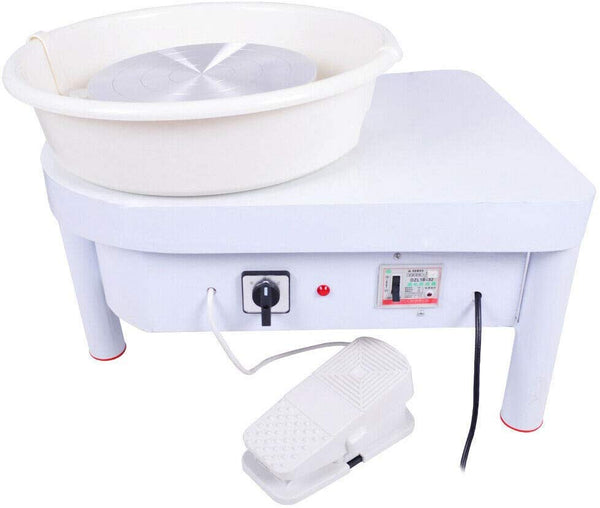Tech-L Pottery Wheel 350W 25cm Pottery Forming Machine Art Craft DIY Clay Tool Electric Ceramics Wheel with Foot Pedal and Detachable Basin
