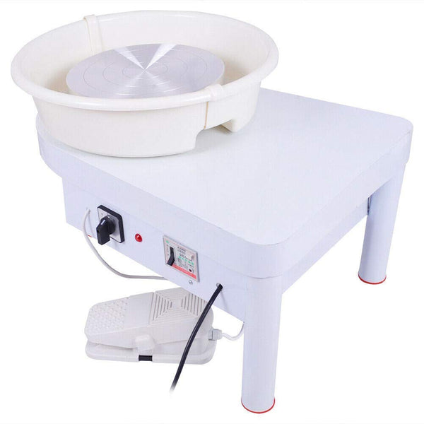 Tech-L Pottery Wheel 350W 25cm Pottery Forming Machine Art Craft DIY Clay Tool Electric Ceramics Wheel with Foot Pedal and Detachable Basin